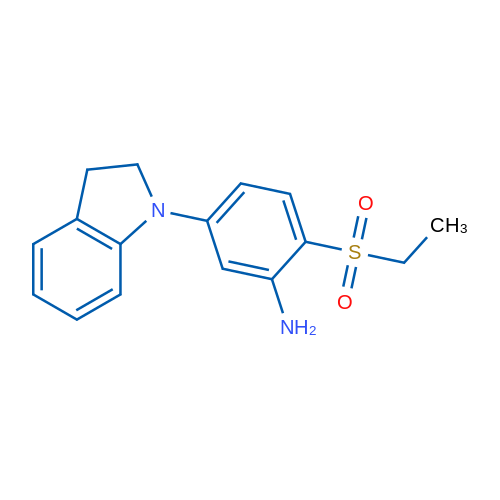 5-(2,3-二氢-1H-吲哚-1-基)-2-(乙基磺酰基)苯胺 结构式
