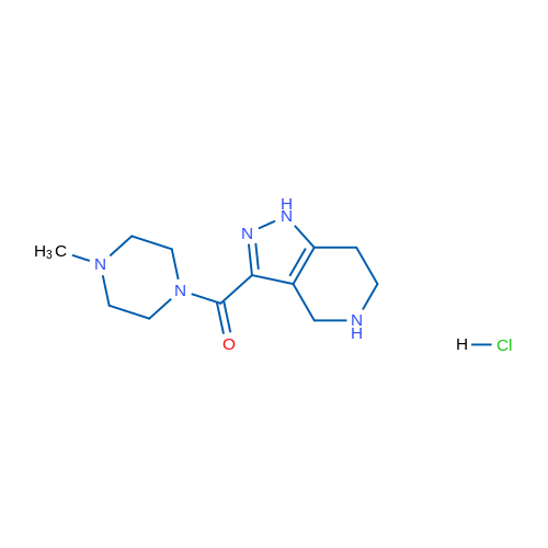 (4-Methyl-1-piperazinyl)(4,5,6,7-tetrahydro-1H-pyrazolo[4,3-c]pyridin-3-yl)methanone HCl 结构式