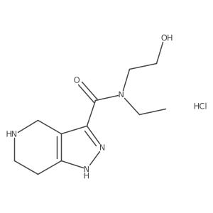 N-Ethyl-N-(2-hydroxyethyl)-4,5,6,7-tetrahydro-1H-pyrazolo[4,3-c]pyridine-3-carboxamide HCl 结构式