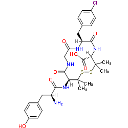 (D-PEN2,P-CHLORO-PHE4,D-PEN5)-脑啡肽 结构式