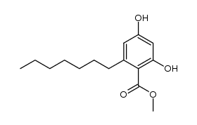 methyl 2,4-dihydroxy-6-heptylbenzoate 结构式