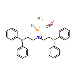 羰基氢(四氢硼酸酯)[双(2-二苯基膦基乙基)氨基]钌(II) 结构式