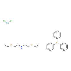 二氯三苯基膦[双(2-(乙硫基)乙基)胺]钌(II) 结构式