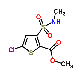 5-氯-3-(N-甲基氨磺酰基)-噻吩-2-甲酸甲酯 结构式