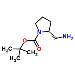 (R)-2-(氨甲基)-1-BOC-吡咯烷 结构式