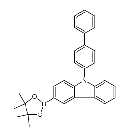 9-([1,1'-联苯基]-4-基)-3-(4,4,5,5-四甲基-1,3,2-二氧杂环戊硼烷-2-基)-9H-咔唑 结构式