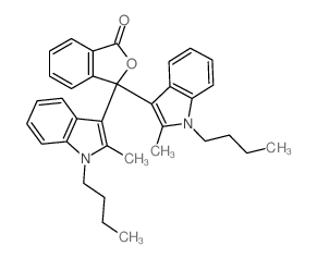 3,3-双(1-丁基-2-甲基-1H-吲哚-3-基)-1(3H)-异苯并呋喃酮 结构式