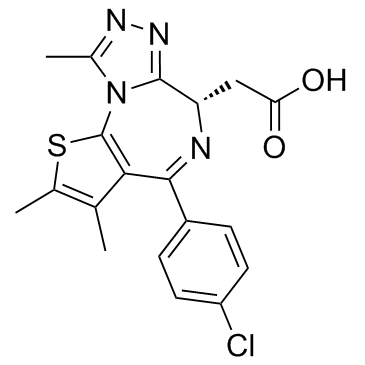(6S)-4-(4-氯苯基)-2,3,9-三甲基-6H-噻吩并[3,2-F][1,2,4]噻唑并[4,3-A][1,4]二氮杂卓-6-乙酸 结构式