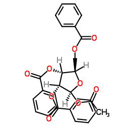 1-乙酰基-2,3,5-三苯甲酰氧基-1-beta-D-呋喃核糖 结构式