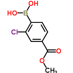 2-氯-4-(甲氧羰基)苯硼酸 结构式