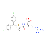 (S)-2-(5-(双(4-氯苯基)甲基)-3-甲基噻吩-2-甲酰胺基)-5-胍基戊酸 结构式