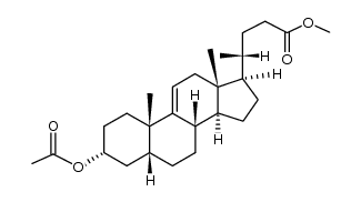 methyl 3alpha-acetoxy-5beta-chol-9(11)-en-24-oate 结构式