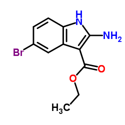 2-氨基-5-溴-1H-吲哚-3-羧酸乙酯 结构式