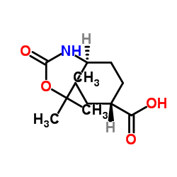 反-4-(叔丁氧羰氨基)环己甲酸 结构式