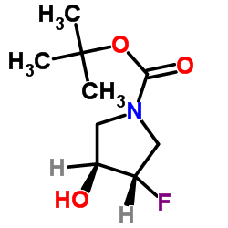 (3R,4R)-3-氟-4-羟基吡咯烷-1-羧酸叔丁酯 结构式