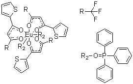 三[4,4,4-三氟-1-(2-噻吩基)-1,3-丁二酮]双(氧化三苯基膦)铕 结构式