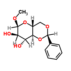 甲基-4,6-O-亚苄基-Α-D-吡喃葡糖苷 结构式