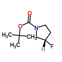 N-反式-BOC-(3S)-氟吡咯烷 结构式