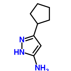 3-氨基-5-环戊基-2H-吡唑 结构式