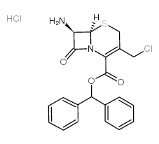 7-氨基-3-氯甲基-3-头孢-4-羧酸二苯甲酯盐酸盐 结构式