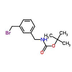 N-[3-(溴甲基)苄基]氨基甲酸叔丁酯 结构式