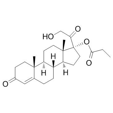 21-羟基-17-(1-氧代丙氧基)孕甾-4-烯-3,20-二酮 结构式