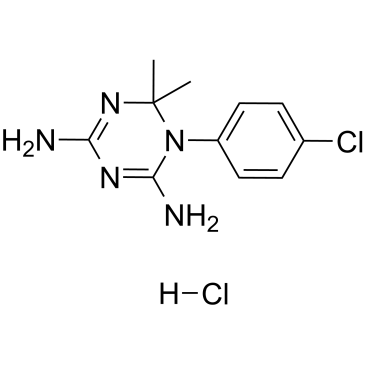 1-(4-氯代苯)-6,6-二甲基-1,3,5-三氮-2,4二胺盐酸盐 结构式