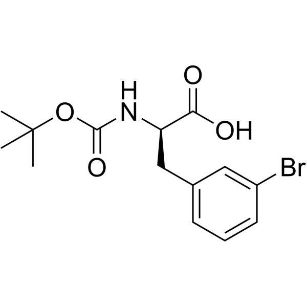 Boc-D-3-溴苯丙氨酸 结构式