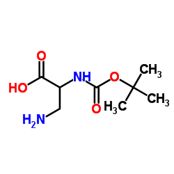 3-氨基-N-叔丁氧羰基丙氨酸 结构式