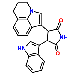 (3R,4R)-3-(5,6-二氢-4H-吡咯并[3,2,1-ij]喹啉-1-基)-4-(1H-吲哚-3-基)吡咯烷-2,5-二酮 结构式