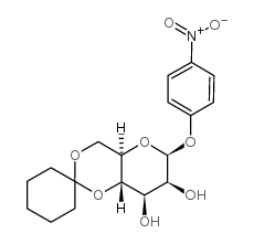 4-硝基苯基-4,6-O-环己叉-β-D-吡喃葡萄糖苷 结构式