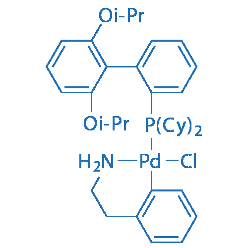 氯(2-二环己膦基-2',6'-二异丙氧基-1,1'-联苯)[2-(2-氨基乙基苯基)]钯(Ⅱ) 结构式