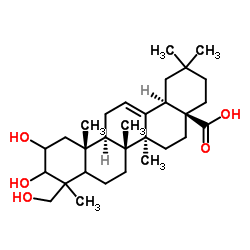 2,3,23-三羟基-12-齐墩果烯-28-酸 结构式