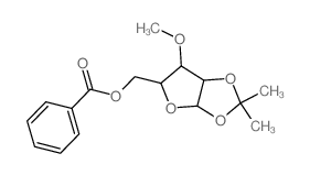3-O-甲基-1,2-O-(异丙亚基)-α-D-呋喃核糖苯甲酸酯 结构式