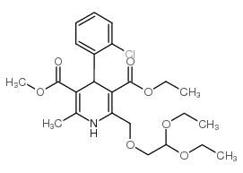 3-乙基-5-甲基-4-(2-氯苯基)-2-(2,2-二乙氧基乙基氧甲基)-6-甲基-1,4-二氢吡啶-3,5-二甲酸酯 结构式