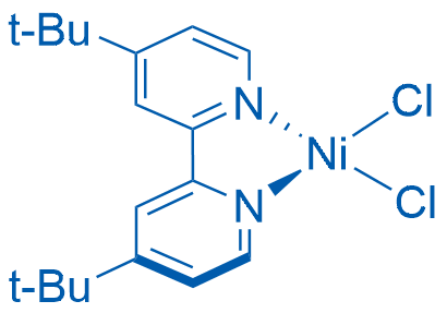 二氯(4,4′-二叔丁基-2,2′-联吡啶)镍 结构式