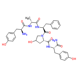 酪氨酰-D-丙氨酰-苯丙氨酰-羟脯氨酰-酪氨酰胺 结构式