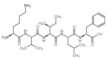 赖氨酰-缬氨酰-异亮氨酰-亮氨酰-苯丙氨酸 结构式