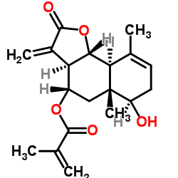 8α-甲基丙烯酰氧基巴尔喀蒿烯内酯 结构式
