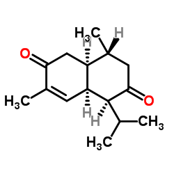(1S,4R,4AS,8AR)-1,3,4,4A,5,8A-六氢-4,7-二甲基-1-(1-甲基乙基)-2,6-萘二酮 结构式