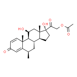 (6β,11β)-21-(乙酰氧基)-11,17-二羟基-6-甲基孕甾-1,4-二烯-3,20-二酮 结构式