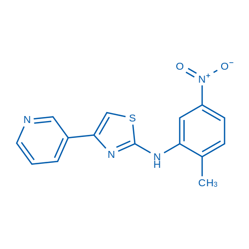 N-(2-甲基-5-硝基苯基)-4-(吡啶-3-基)噻唑-2-胺 结构式