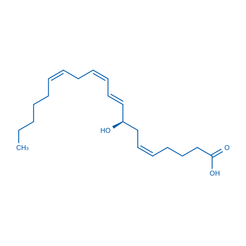 8(R)-羟基-(5Z,9E,11Z,14Z)-二十碳四烯酸 结构式