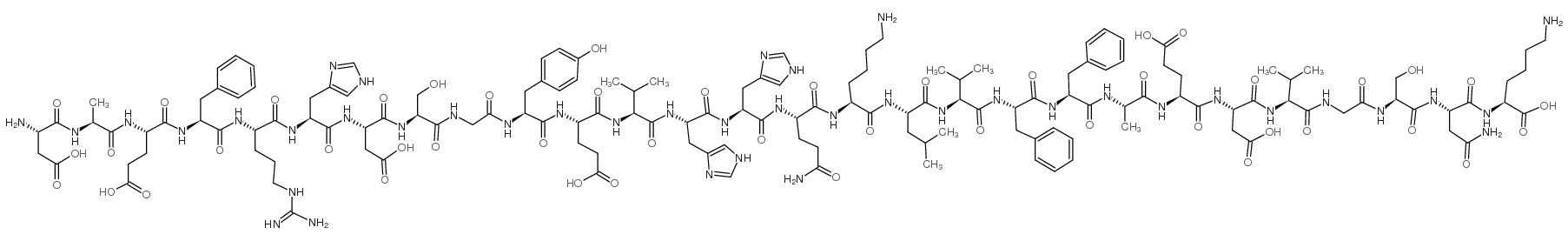 生化试剂H-Asp-Ala-Glu-Phe-Arg-His-Asp-Ser-Gly-Tyr-Gln-Val-His-His-Gln-Lys-Leu-Val-Phe-Phe-Ala-Glu-Asp-Val-Gly-Ser-Asn-Lys-OH 结构式