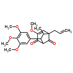 [1S-(6-ENDO,7-EXO)]-3-甲氧基-6-甲基-5-(2-丙烯基)-7-(3,4,5-三甲氧基苯基)二环[3.2.1]辛-3-烯-2,8-二酮 结构式