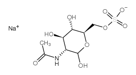 N-乙酰氨基葡萄糖-6-硫酸钠盐 结构式