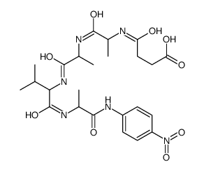 琥珀酰-丙氨酰-丙氨酰-缬氨酰-丙氨酰-对硝基苯胺 结构式