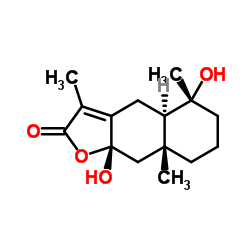 4,8-二羟基桉叶-7(11)-烯-12,8-内酯 结构式