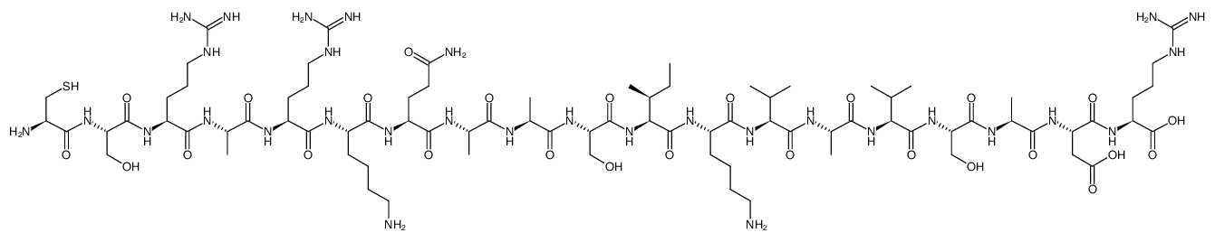 H-半胱氨酰-丝氨酰-精氨酰-丙氨酰-精氨酰-赖氨酰-谷氨酰-丙氨酰-丙氨酰-丝氨酰-异亮氨酰-赖氨酰-缬氨酰-丙氨酰-缬氨酰-丝氨酰-丙氨酰-天冬氨酰-精氨酸-OH 结构式