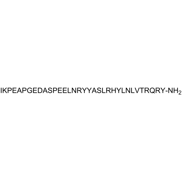 生化试剂H-Ile-Lys-Pro-Glu-Ala-Pro-Gly-Glu-Asp-Ala-Ser-Pro-Glu-Glu-Leu-Asn-Arg-Tyr-Tyr-Ala-Ser-Leu-Arg-His-Tyr-Leu-Asn-Leu-Val-Thr-Arg-Gln-Arg-Tyr-NH? 结构式